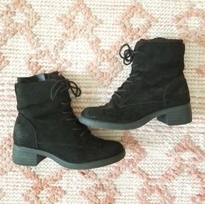 Black combat boots